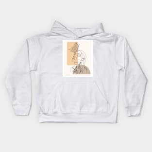 Abstract Face Line Art Kids Hoodie